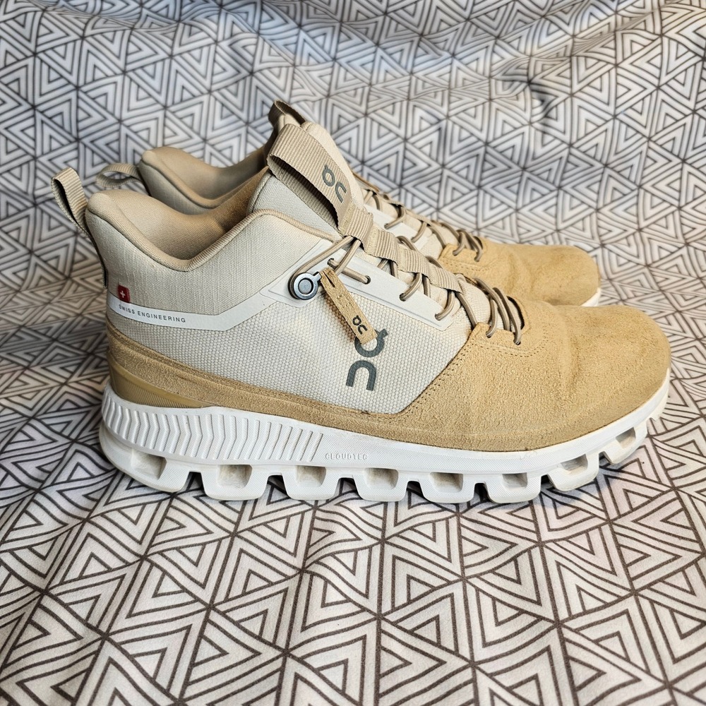 On Running Beige/Tan Cloud Mid Sneakers